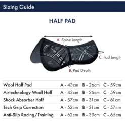 Premier Equine Tech Grip Pro Anti-Slip Correction Half Pad -HorseMate Shop premier equine tech grip pro anti slip correction half pad southern sport horses 13