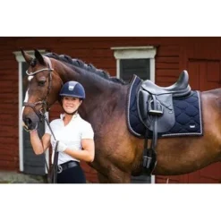 PSOS Dressage Saddle Pad Deep Sapphire - "Go For It" 5 PSOS Dressage Saddle Pad Deep Sapphire - "Go For It" -HorseMate Shop psos dressage saddle pad deep sapphire go for it vivarchie equestrian 3