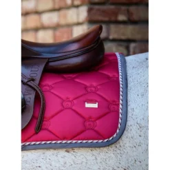 PSOS Jump Saddle Pad Scarlet - "Standing Ovations" -HorseMate Shop psos jump saddle pad scarlet standing ovations vivarchie equestrian 3